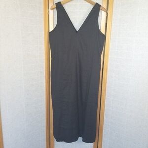 Everlane Black Flax Linen Dress The Linen Relaxed Fit Pockets Size 2